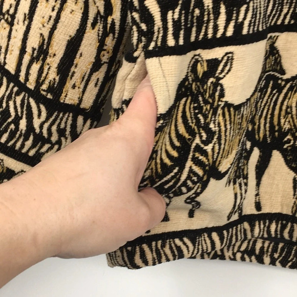 TanTrums Rare Jacket Womens M Vintage Brown Zebra Print Button Front Woven - Picture 5 of 11
